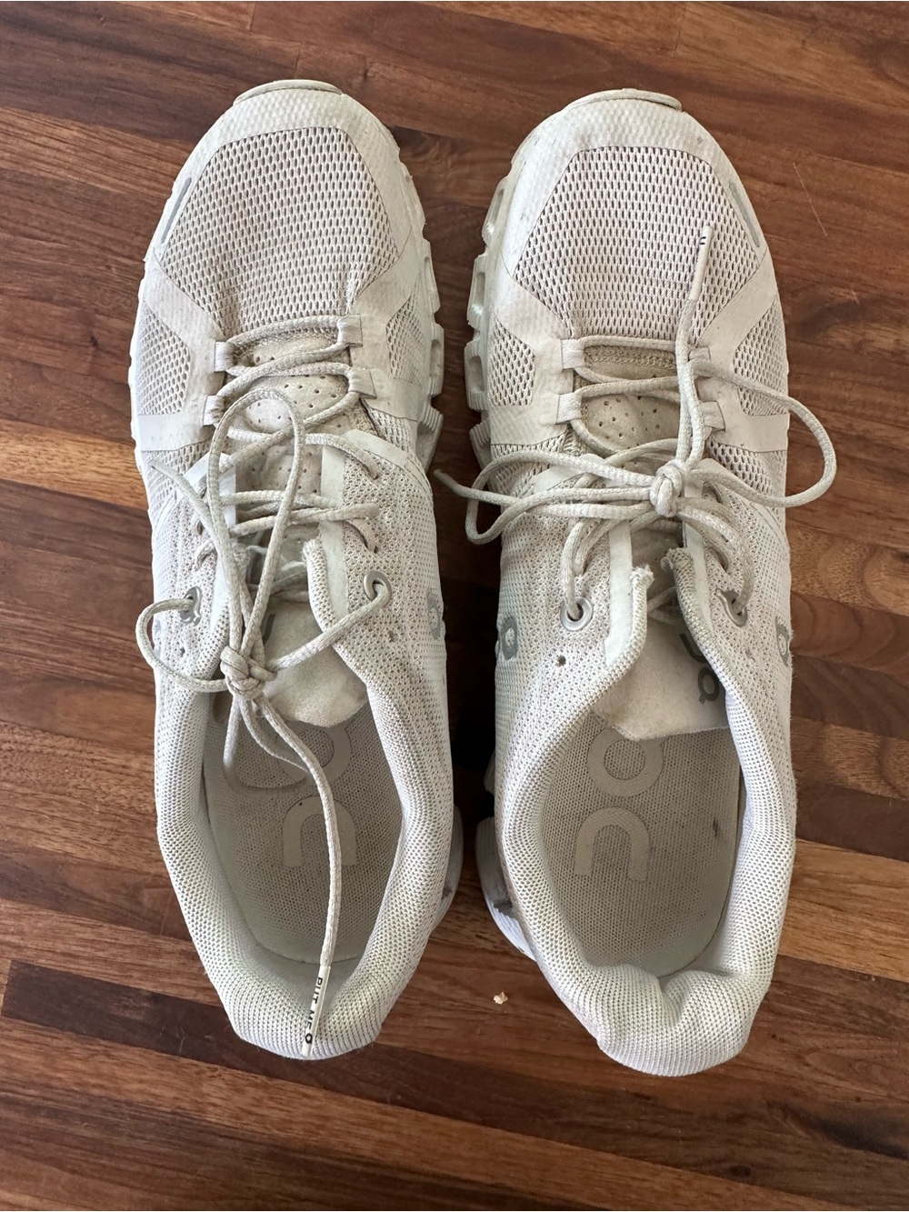 On Running Neutral Tan Mesh Athletic Sneakers